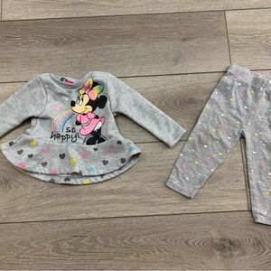 Gray Minnie Mouse Outfit with Colorful Dots